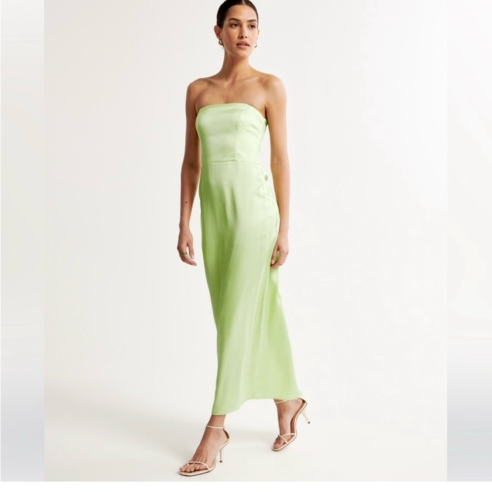 Abercrombie Satin Green Dress - Picture 2 of 7